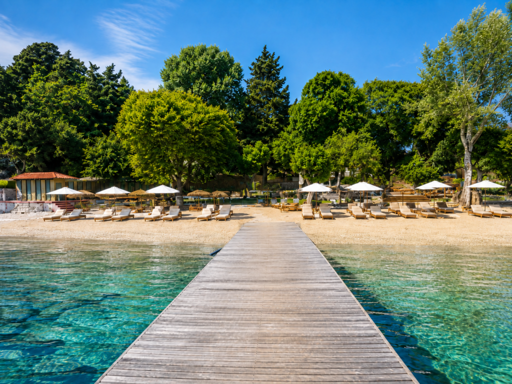 Mon Repo beach in Corfu town