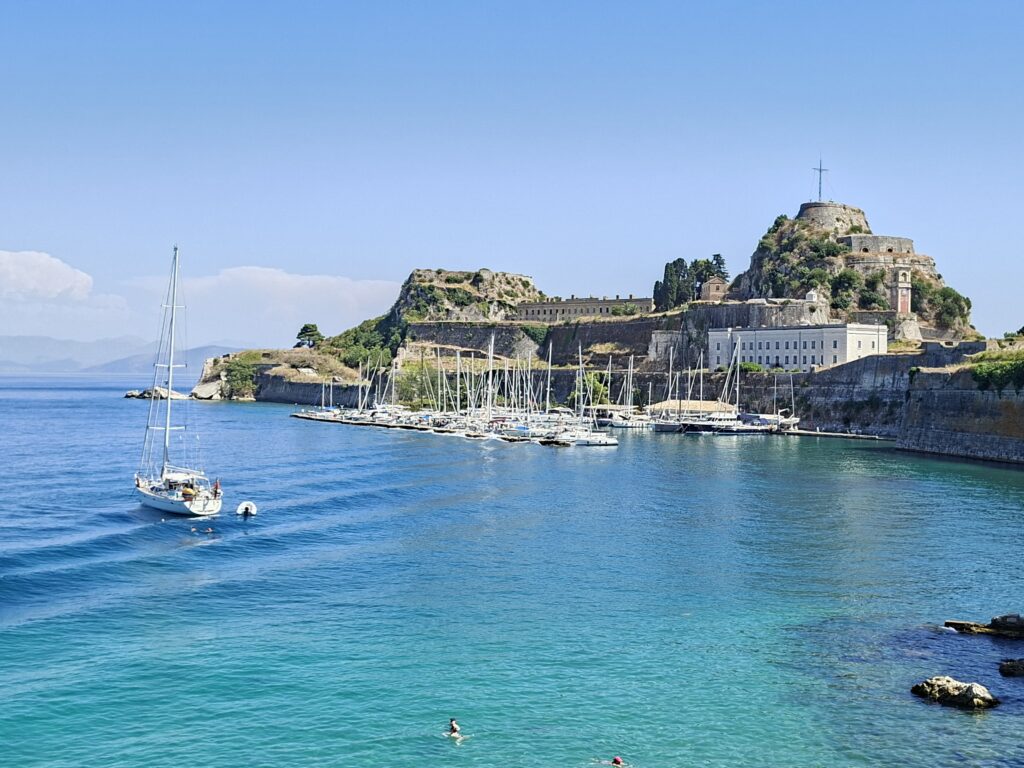 Old fortress beach in Corfu